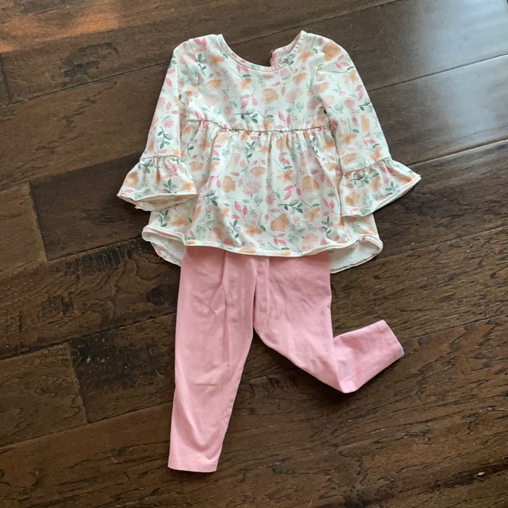 Burts Bees matching 2 pc.  3/4 length sleeves